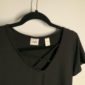 Daytrip Black Cutout Short Sleeve Tee
